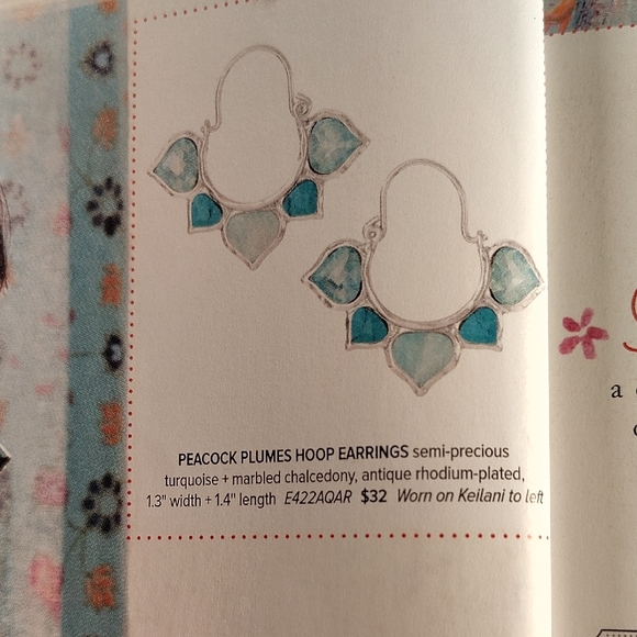 Chloe + Isabel Peacock Plumes Hoop Earrings - Picture 2 of 3